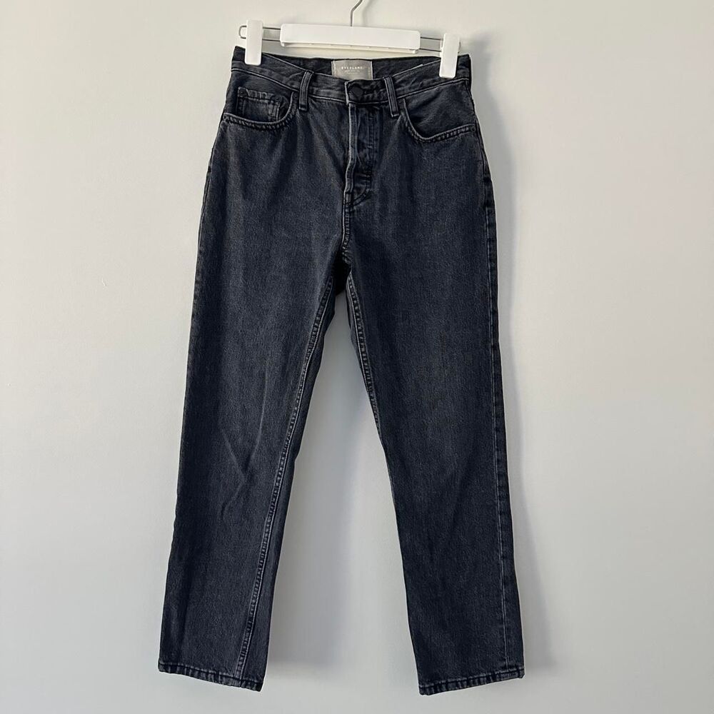 Everlane 90s Cheeky Jean high-rise straight-leg denim jeans faded black 25